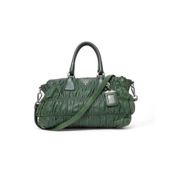 Prada Medium Green Embossed Shopper Bag - vintage - Picture 1 of 1